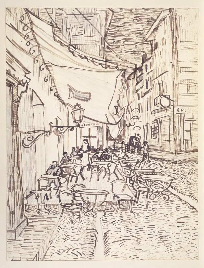 Kaféterrassen på kvällen av Vincent van Gogh
