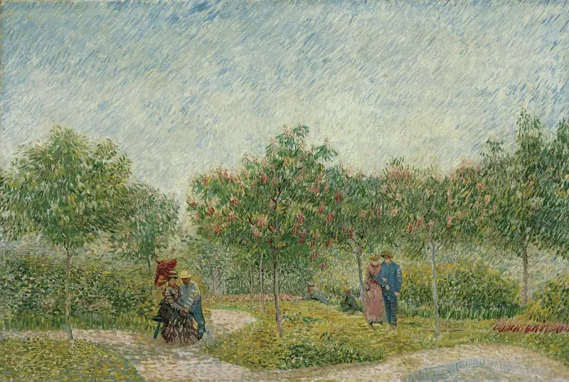 Garden in Montmarte with lovers av Vincent van Gogh