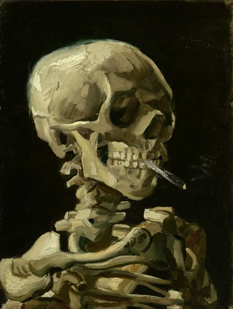 Head Of A Skeleton With A Burning Cigarette av Vincent van Gogh