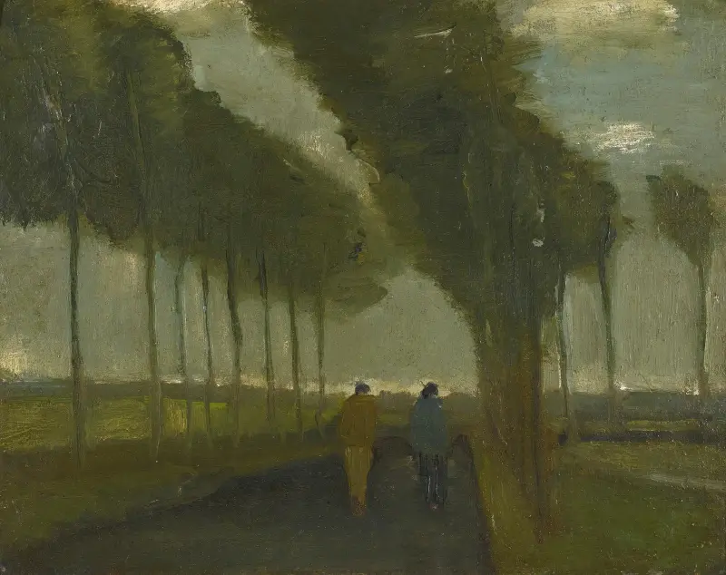 Allén med två vandrare av Vincent van Gogh