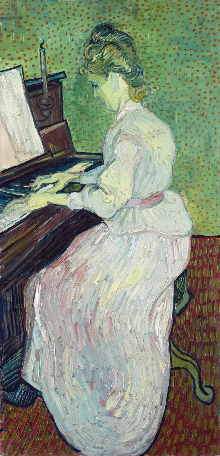 Marguerite Gachet vid pianot av Vincent van Gogh
