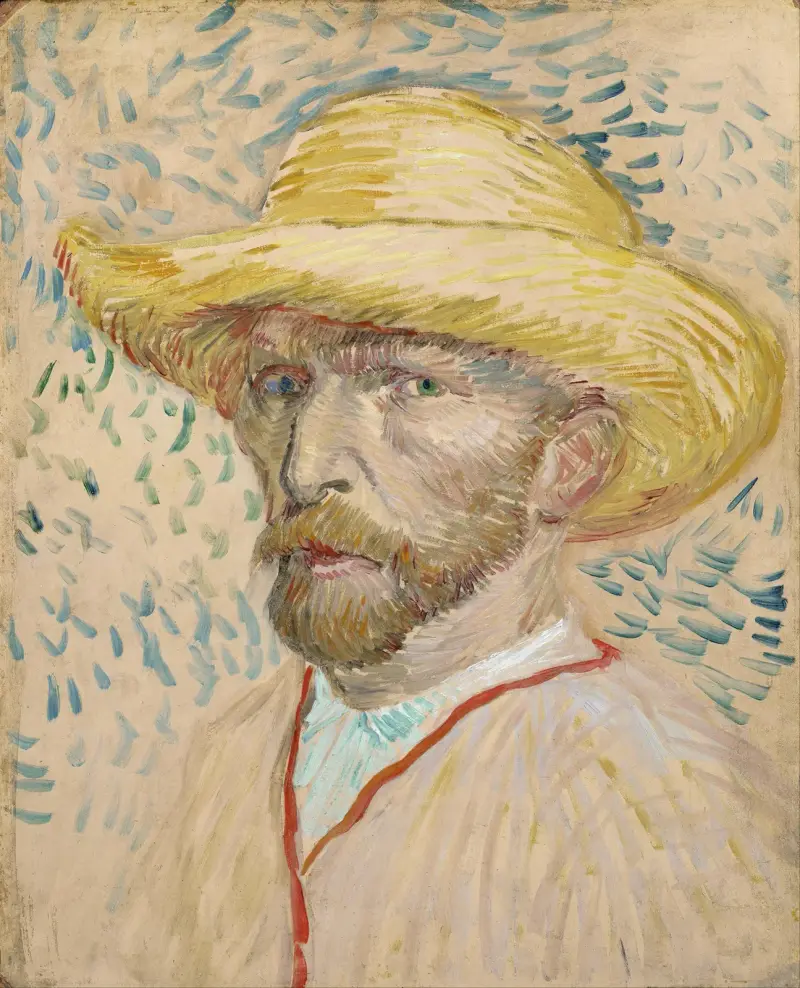 Selbstbildnis mit Strohhut von Vincent van Gogh