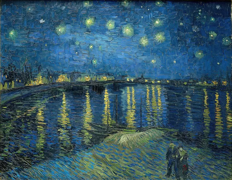 Stjärnenatt över Rhône av Vincent van Gogh