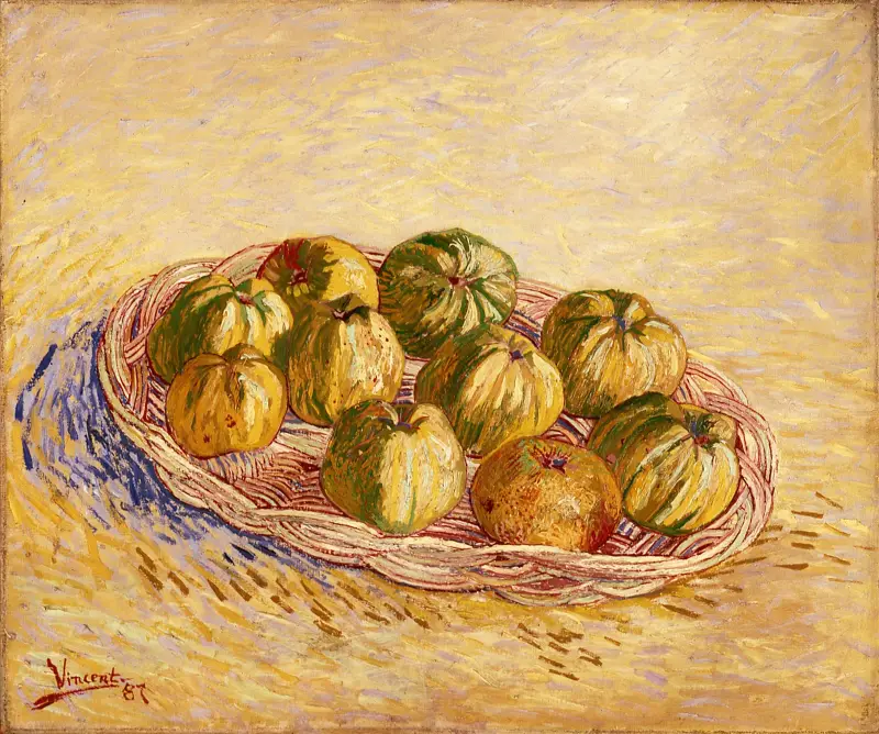 Stilleben, korg med äpplen av Vincent van Gogh