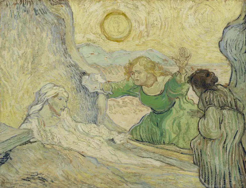 Lasarus uppväckelse (efter Rembrandt) av Vincent van Gogh