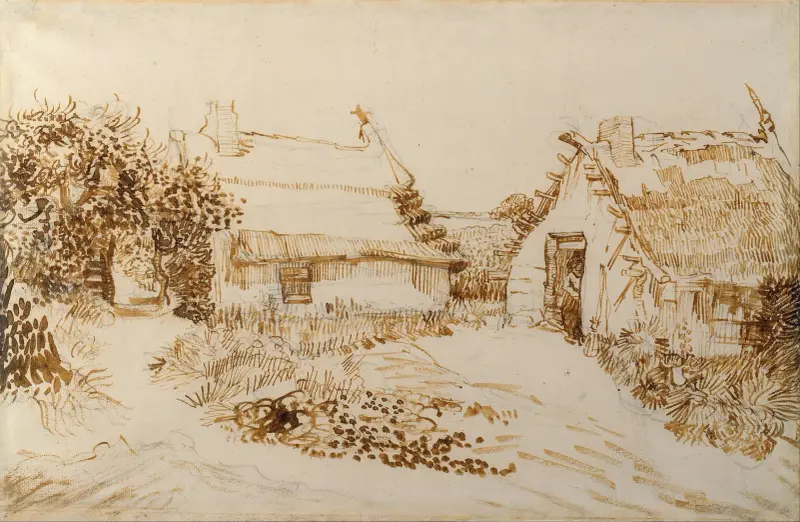 Två stugor i Saintes-Maries-de-la-Mer av Vincent van Gogh