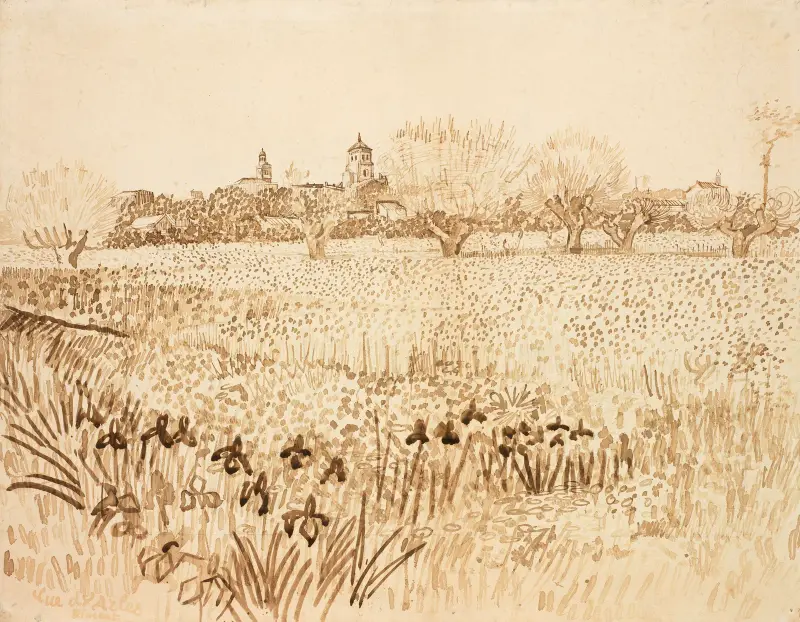 Pohled na Arles, Vincent van Gogh
