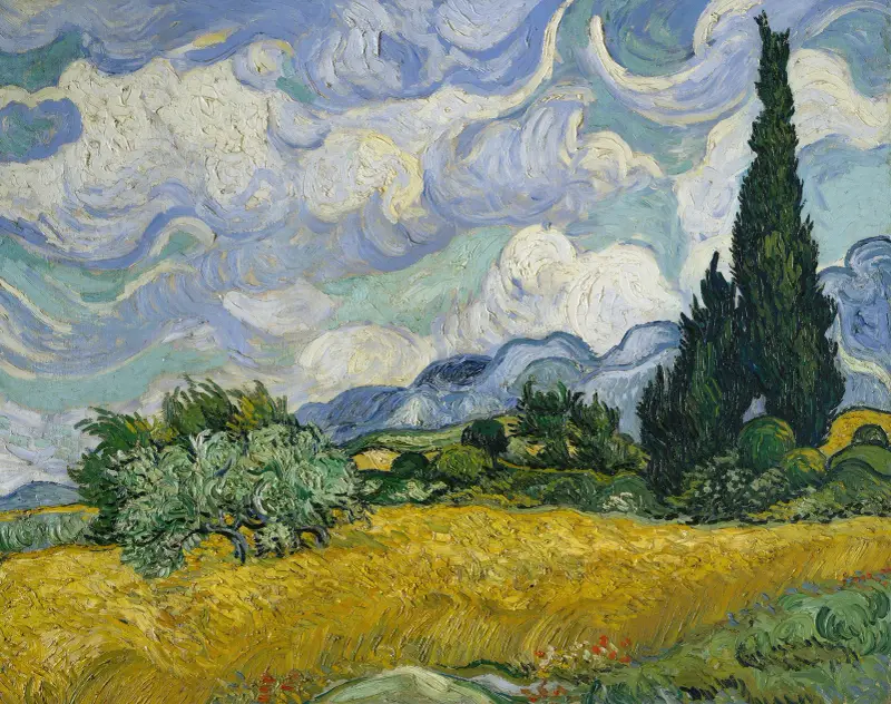 Wheat Field with Cypresses av Vincent van Gogh