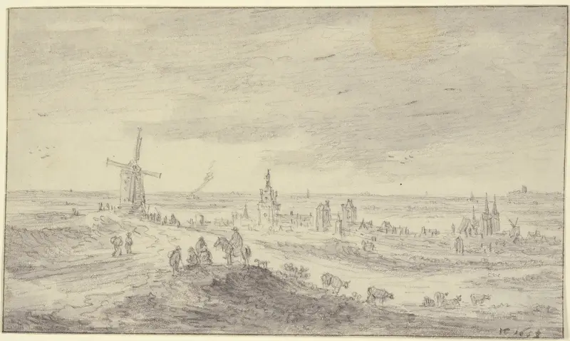 Ansicht von Kleve mit Schwanenburg und Stiftskirche von Jan van Goyen