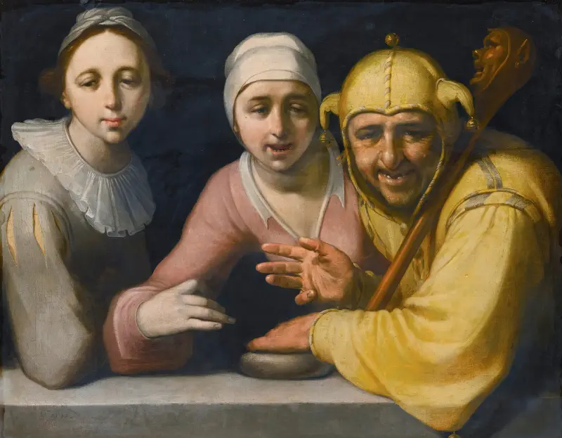 A Fool With Two Women av Cornelis Cornelisz Van Haarlem