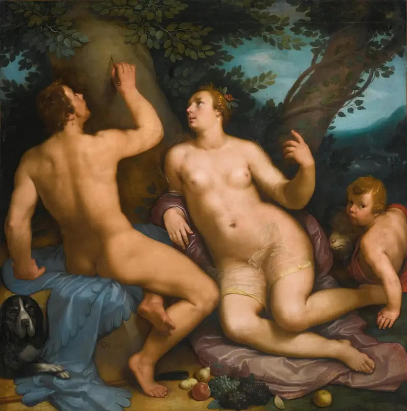 Paris und Oenone von Cornelis Cornelisz Van Haarlem