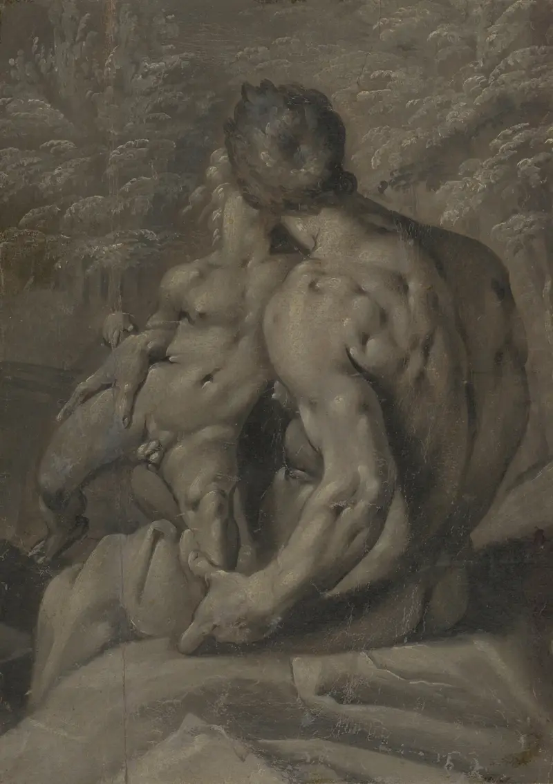 Two Male Nudes av Cornelis Cornelisz Van Haarlem