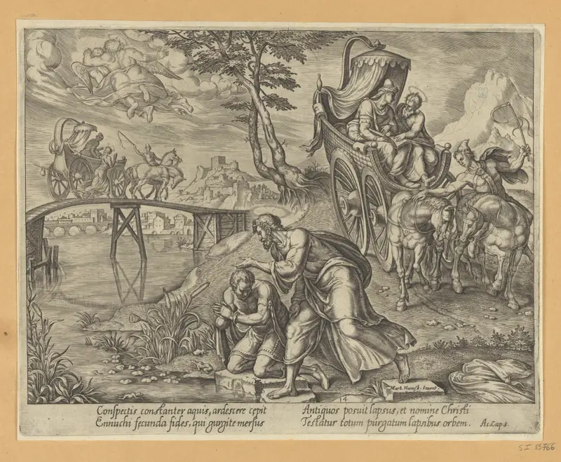 Svatý Filip křtí eunucha, Maarten Van Heemskerck