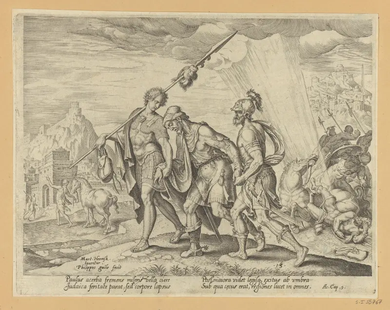 The Blind Saul Led to Damascus av Maarten Van Heemskerck