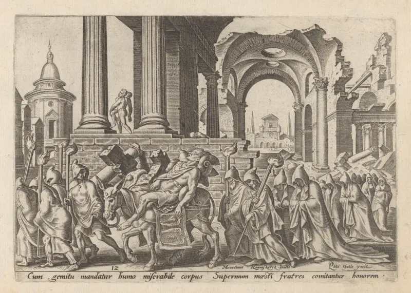 The Burial of Samson av Maarten Van Heemskerck