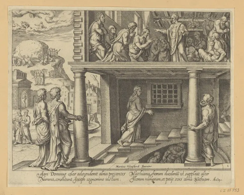 Powrót apostołów z Góry Oliwnej i wybór Macieja na apostoła, Maarten Van Heemskerck