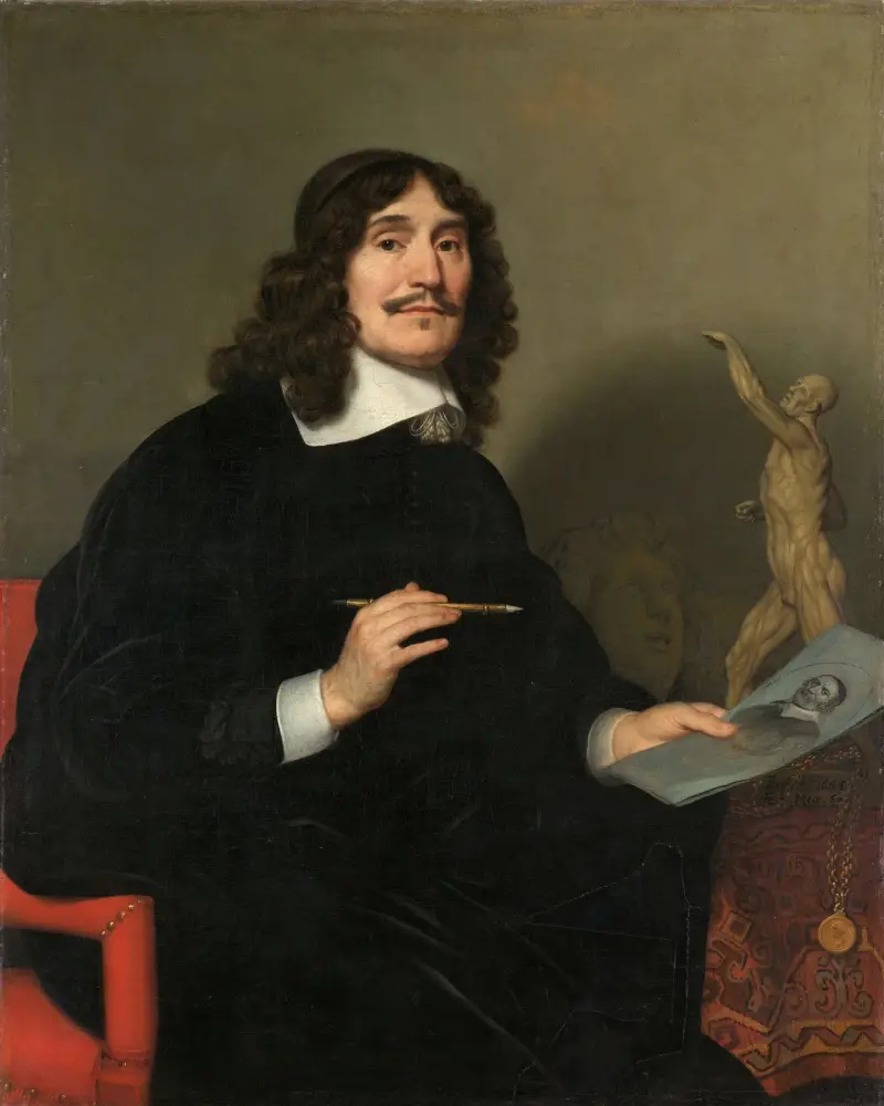 Porträtt av en konstnär av Gerard van Honthorst