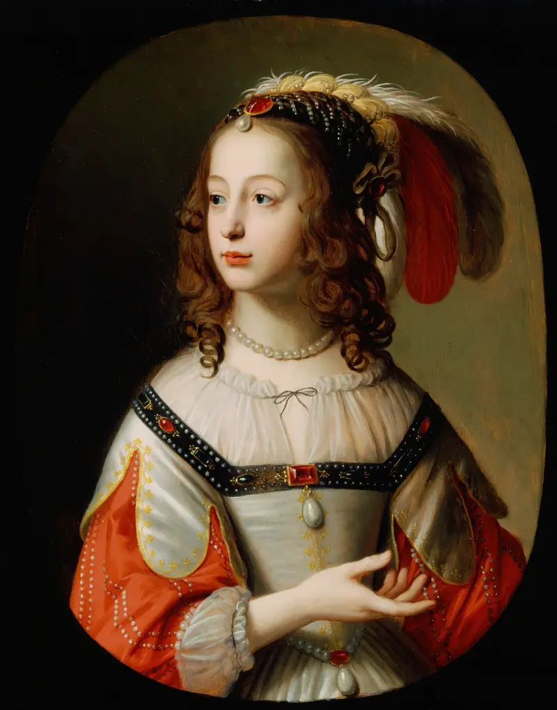 Porträtt av Sofia, prinsessa av Pfalz av Gerard van Honthorst