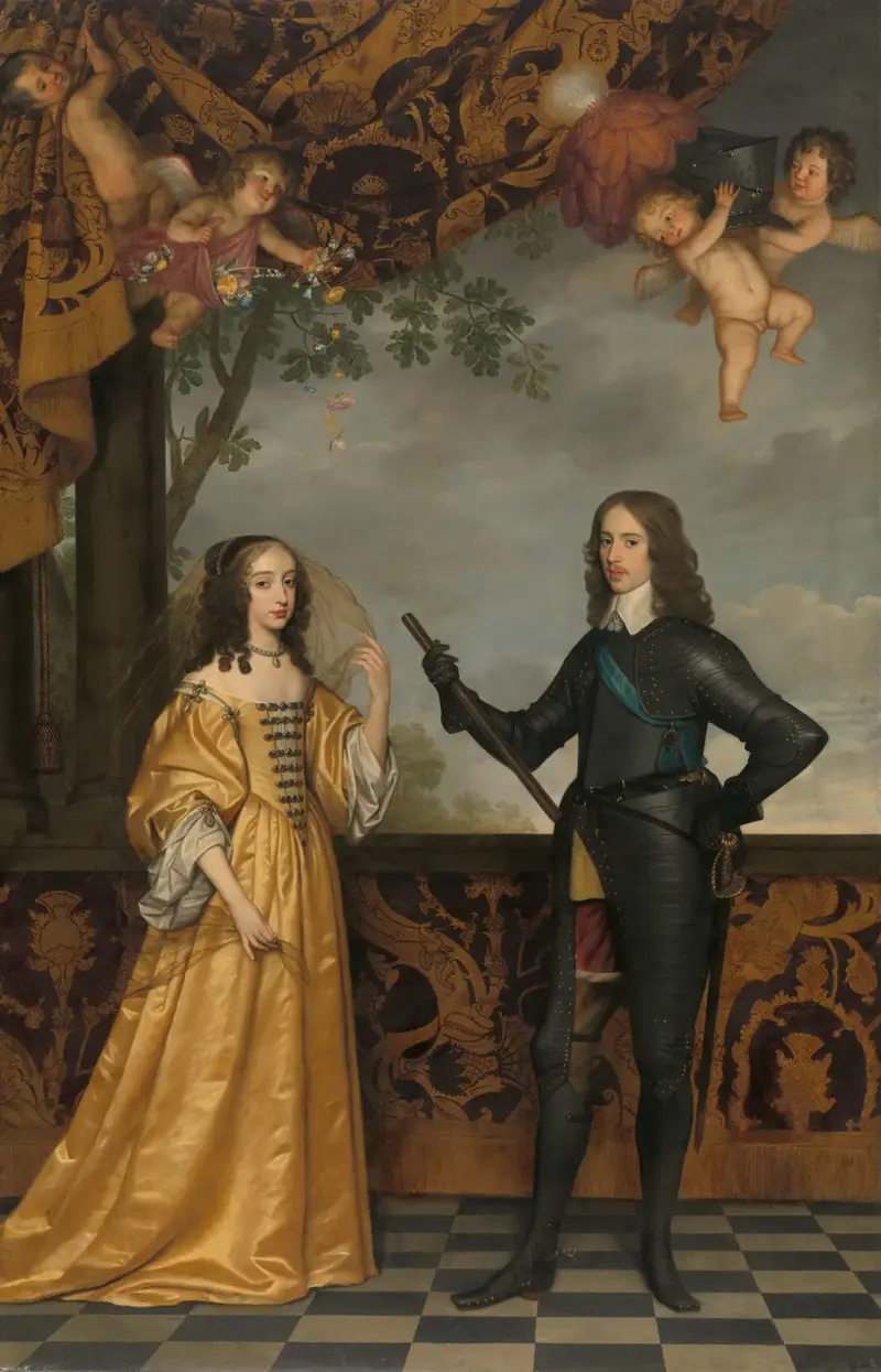 Porträtt av Vilhelm II (1626–1650), prins av Oranien, och hans hustru Maria Stuart (1631–1660) av Gerard van Honthorst