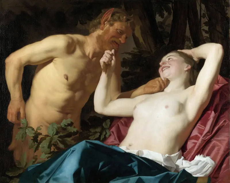 Satyr und Nymphe von Gerard van Honthorst