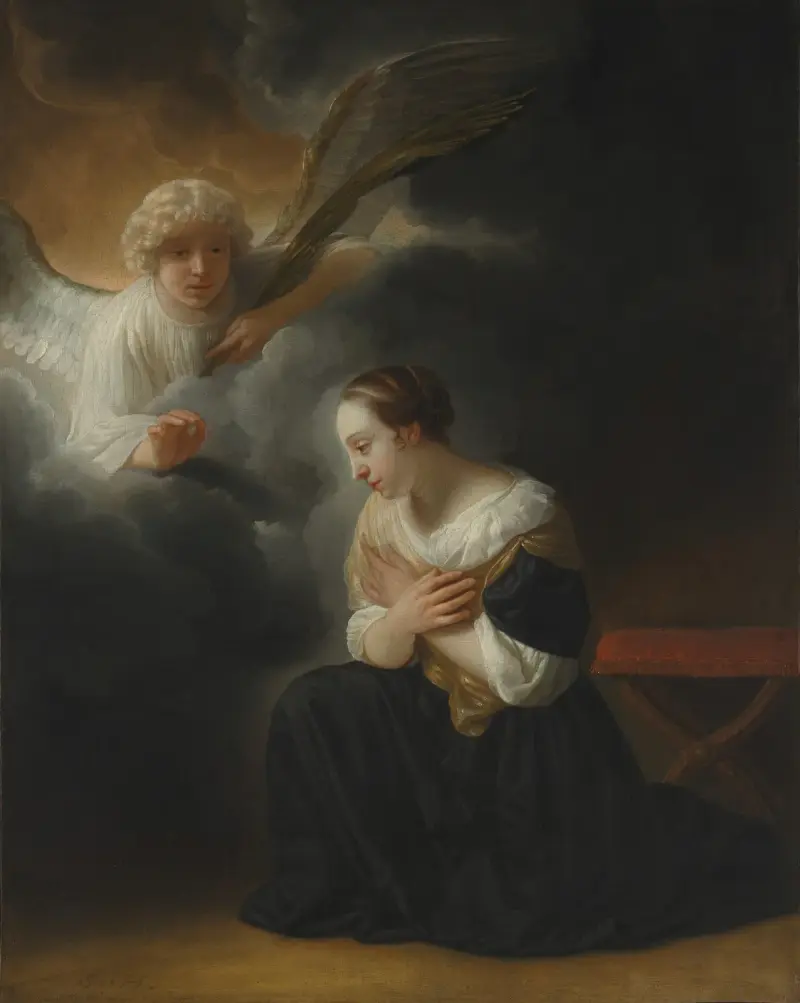 Jungfruns dödsbebådelse av Samuel van Hoogstraten