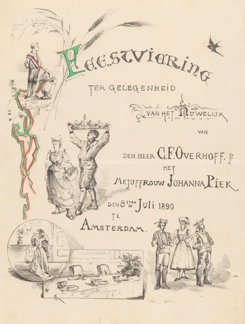 Ankündigung eines Hochzeitsfestes von Theo van Hoytema
