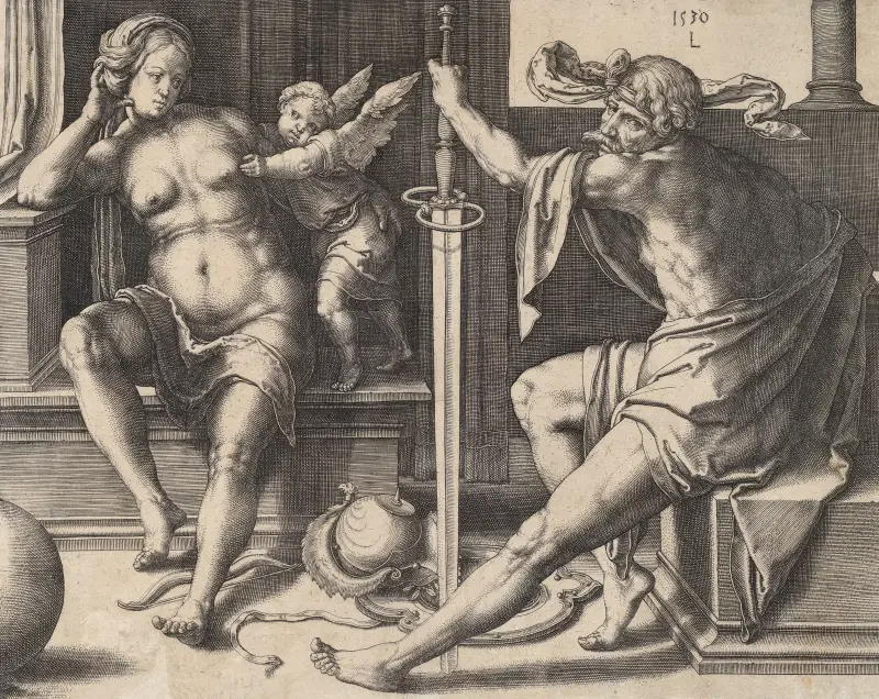 Mars, Venus, and Cupid av Lucas Van Leyden