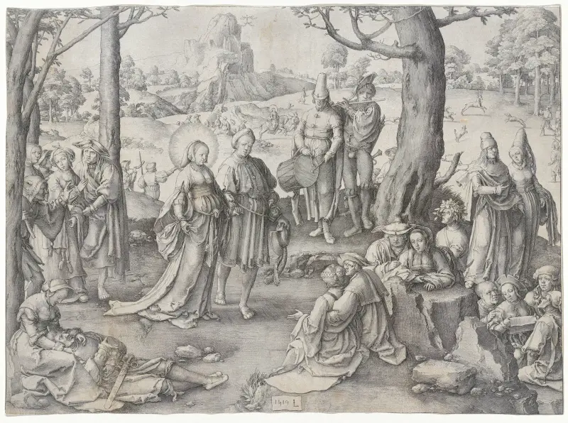 Sankta Maria Magdalenas dans av Lucas Van Leyden