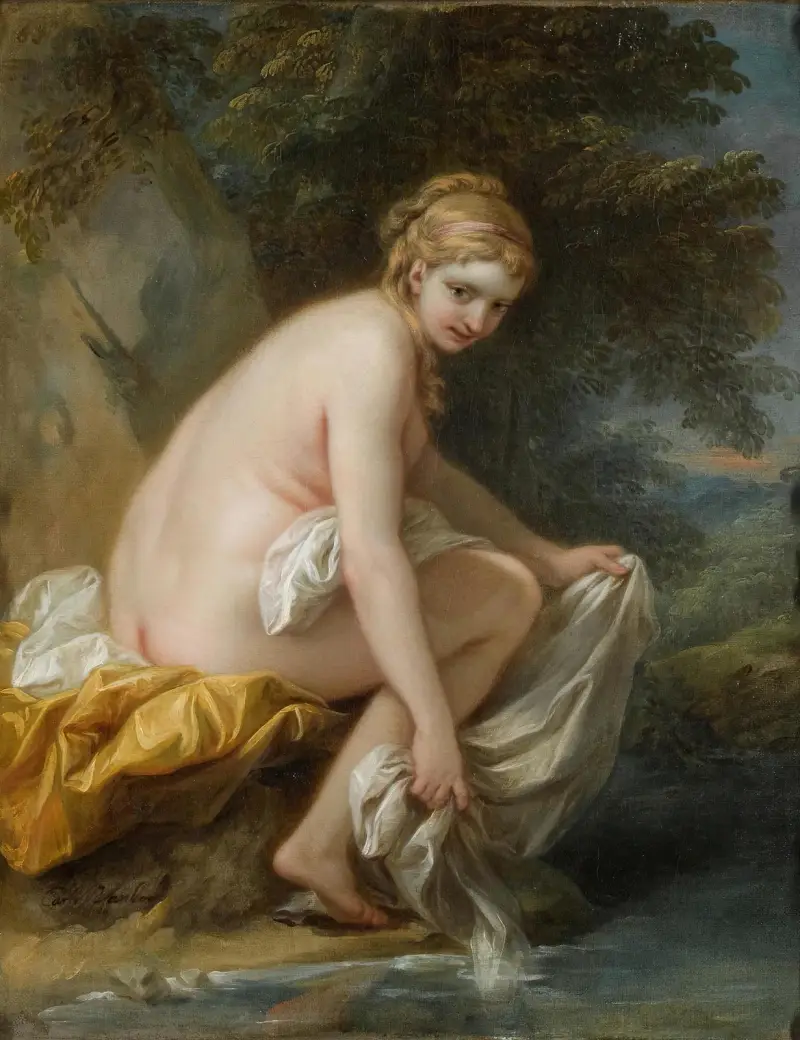A Nymph At Her Bath av Charles-André van Loo