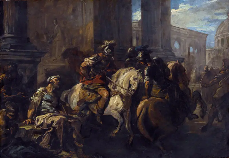 Belisarius tigger vid Roms portar av Charles-André van Loo