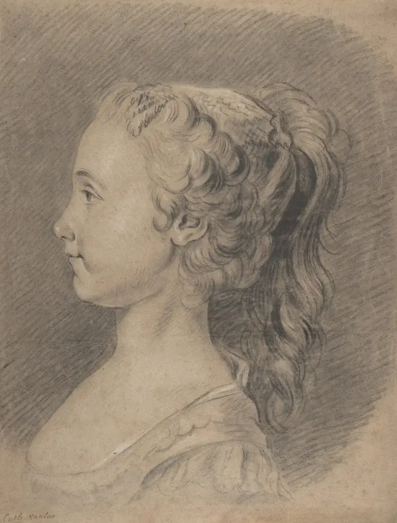 Popiersie młodej dziewczyny, profil w lewo, Charles-André van Loo