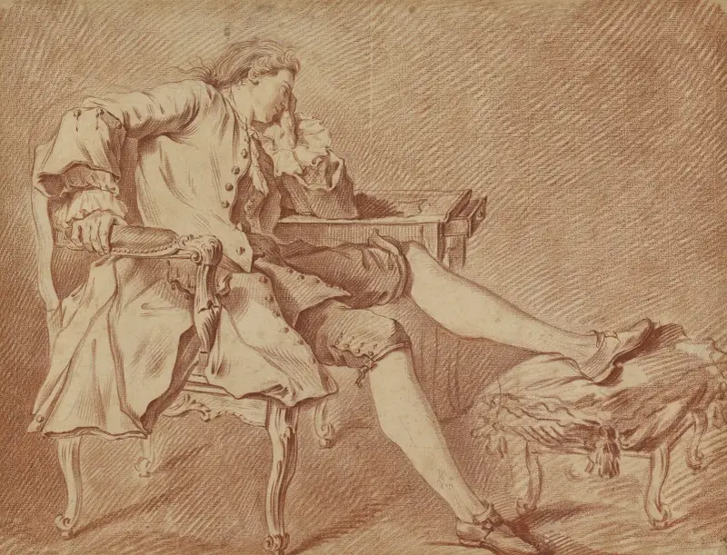 Gentleman, in einem Stuhl ruhend von Charles-André van Loo