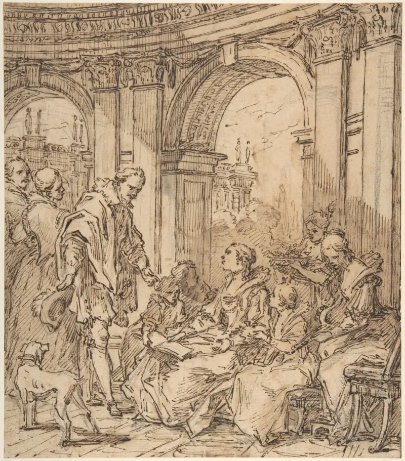La Conversation espagnole av Charles-André van Loo