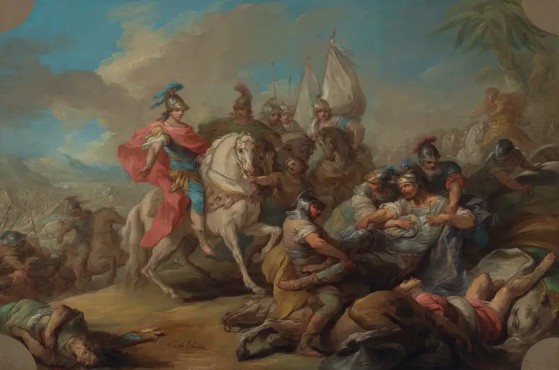 Der Sieg Alexanders des Großen über König Porus von Charles-André van Loo