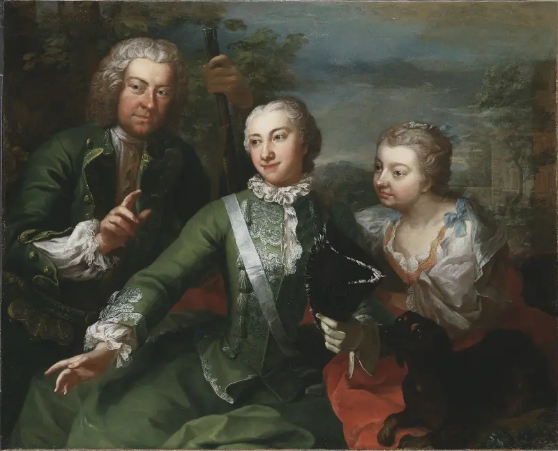 Carl Gustaf Tessin, Ulla Sparre af Sundby sowie Brita Stina Sparre, 1736 von Martin van Meytens