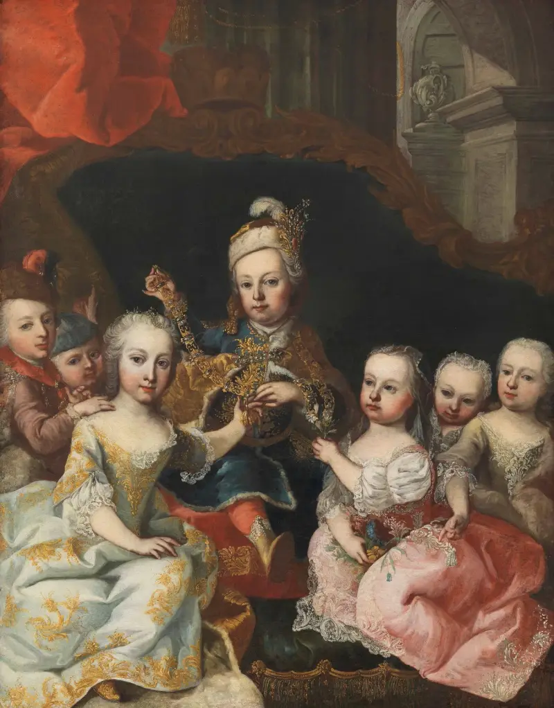 Joseph II. als Kronprinz mit sechs Geschwistern von Martin van Meytens