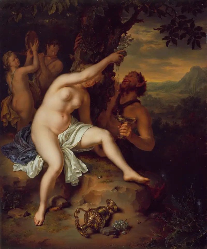 Bacchanalische Szene von Willem Van Mieris