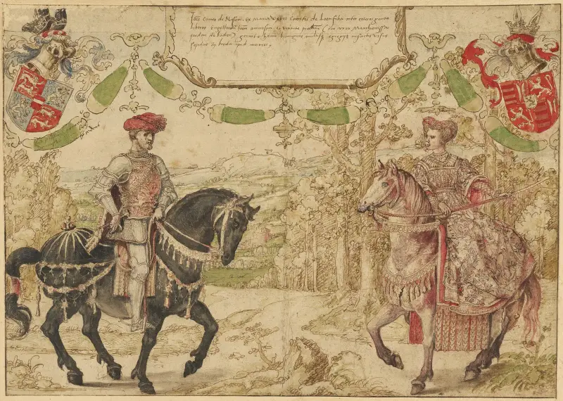Johan IV van Nassau och hans hustru Maria van Loon-Heinsberg av Bernard van Orley
