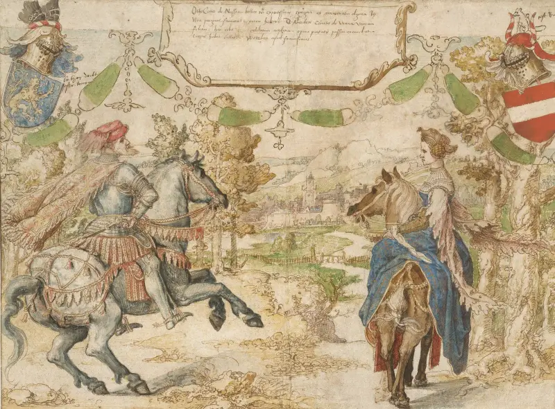 Otto, greve av Nassau, och hans hustru Adelheid van Vianen av Bernard van Orley