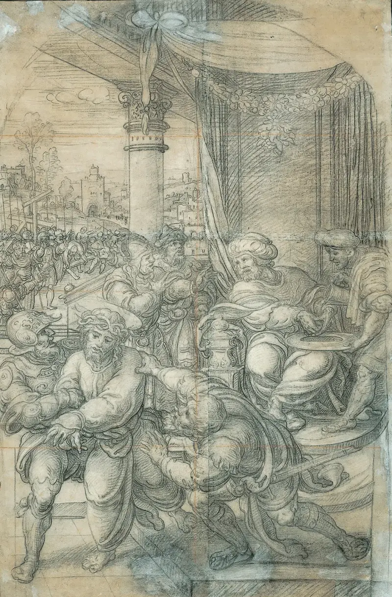 Pilate Washing his Hands early av Bernard van Orley
