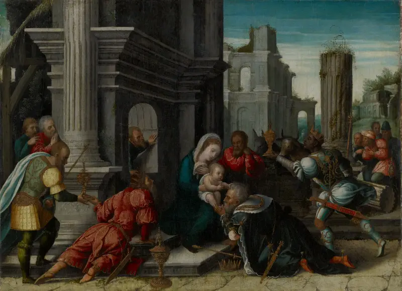 Konungarnas tillbedjan, 1533 av Bernard van Orley