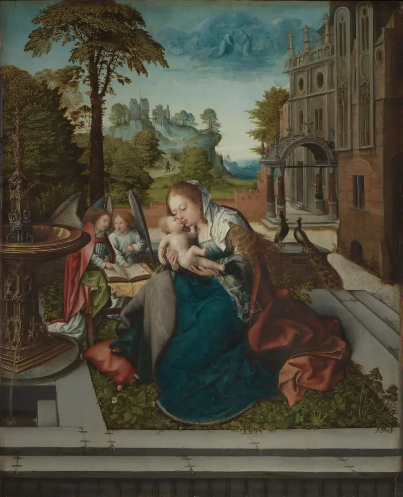 Virgin and Child with Angels av Bernard van Orley