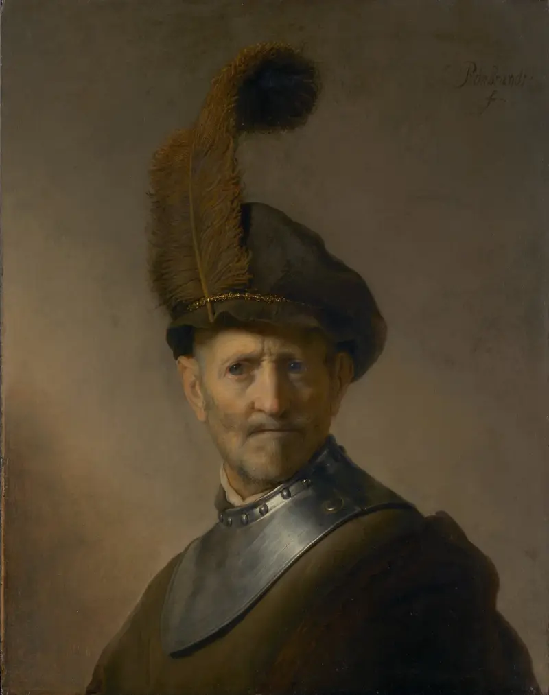 An Old Man in Military Costume av Rembrandt van Rijn