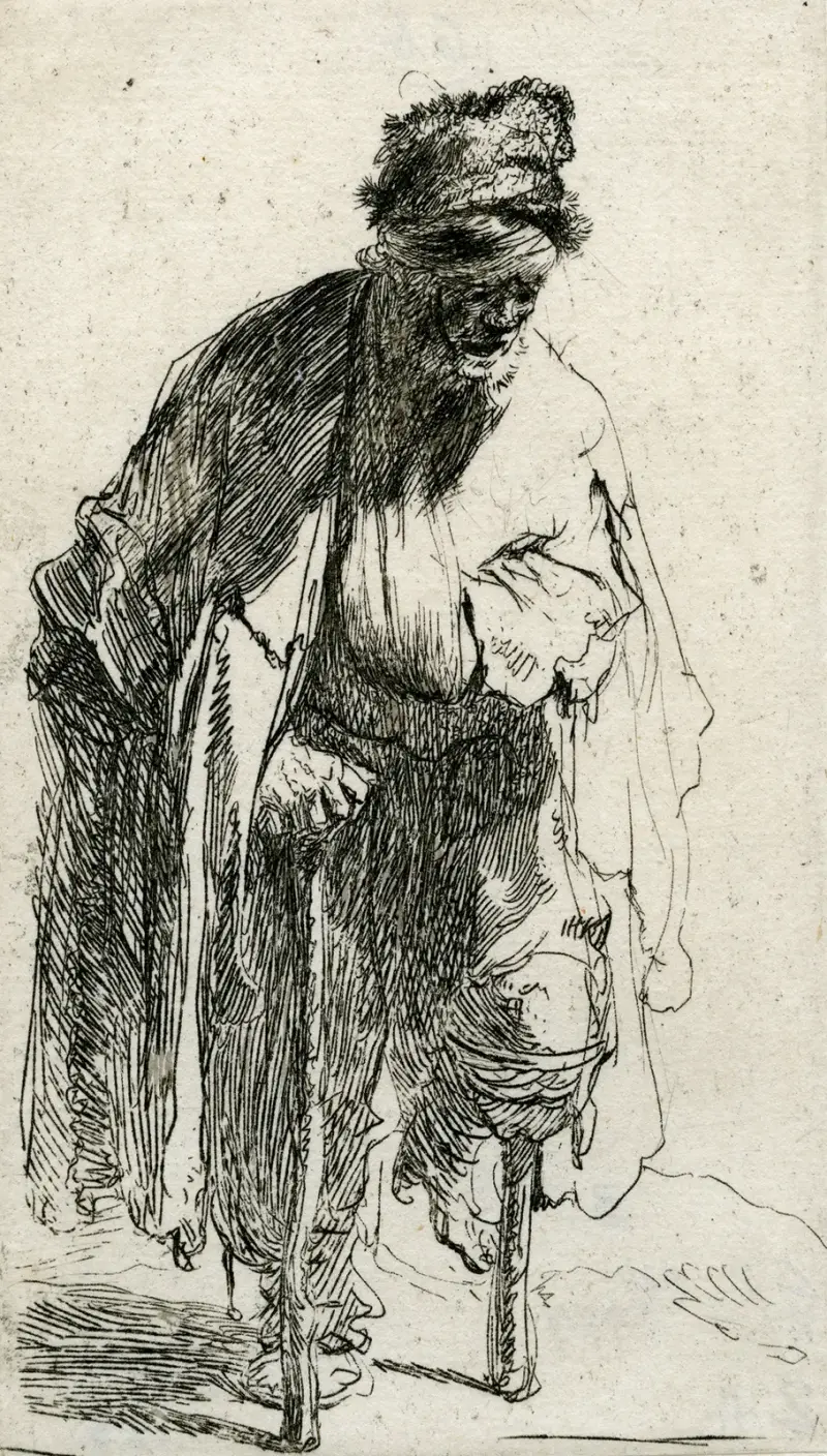 Bettler mit Holzbein von Rembrandt van Rijn