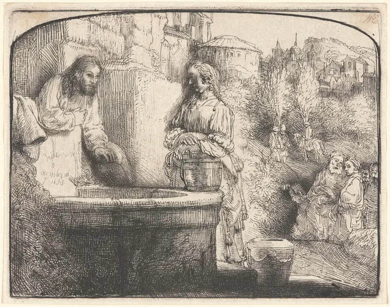 Christus und die Samariterin von Rembrandt van Rijn
