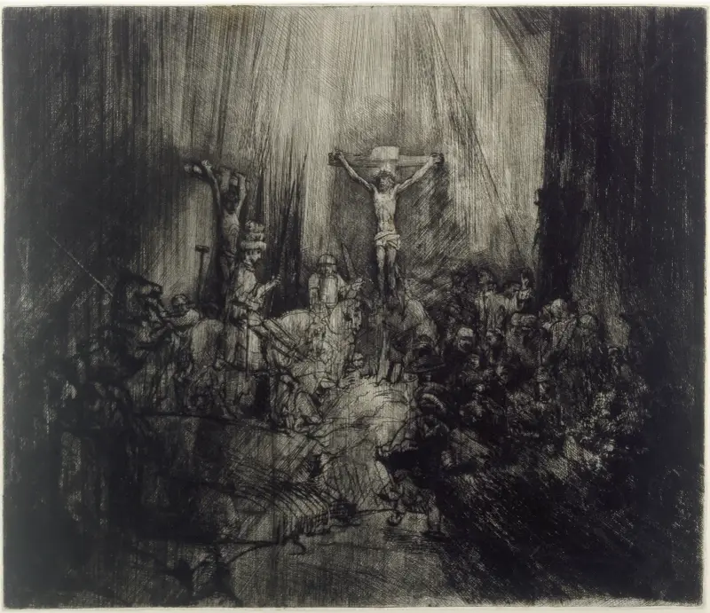 Christ crucified between the two thieves; ‘The three crosses’, 1653 – nr 2 av Rembrandt van Rijn