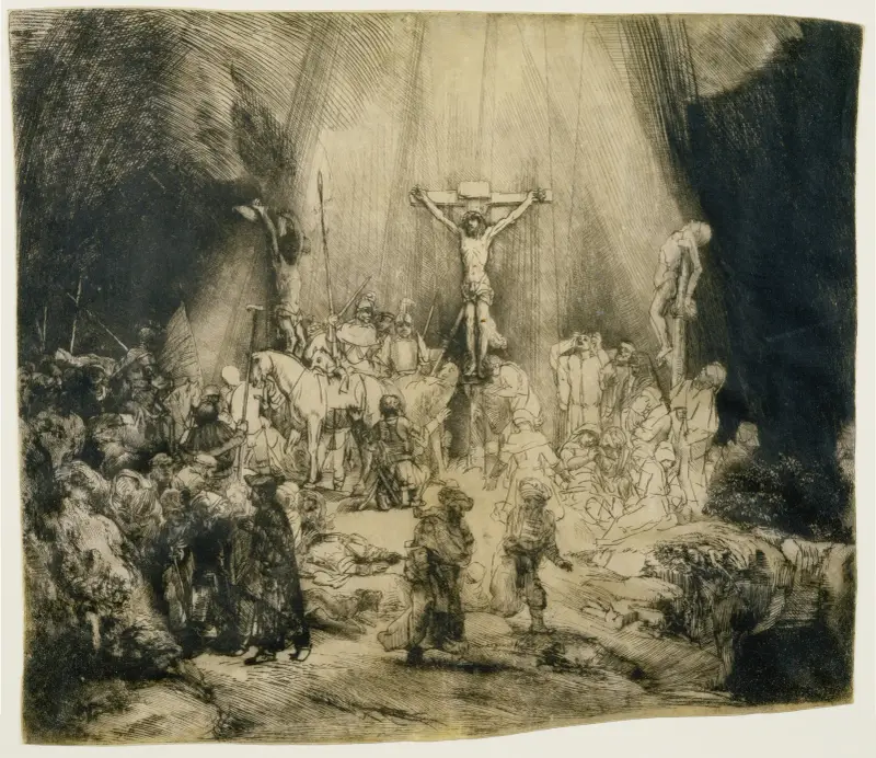 Kristus korsfäst mellan de två rövarna; 'De tre korsen', 1653 – nr 1 av Rembrandt van Rijn
