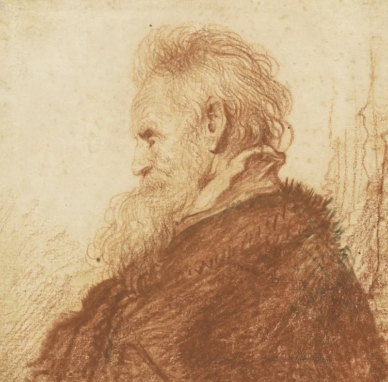 Huvud av en gammal man (rektos) av Rembrandt van Rijn