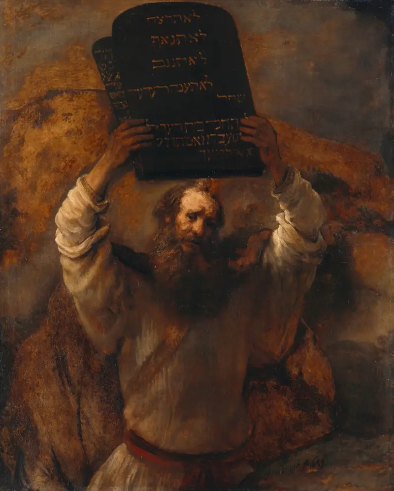 Mose krossar lagtavlorna av Rembrandt van Rijn
