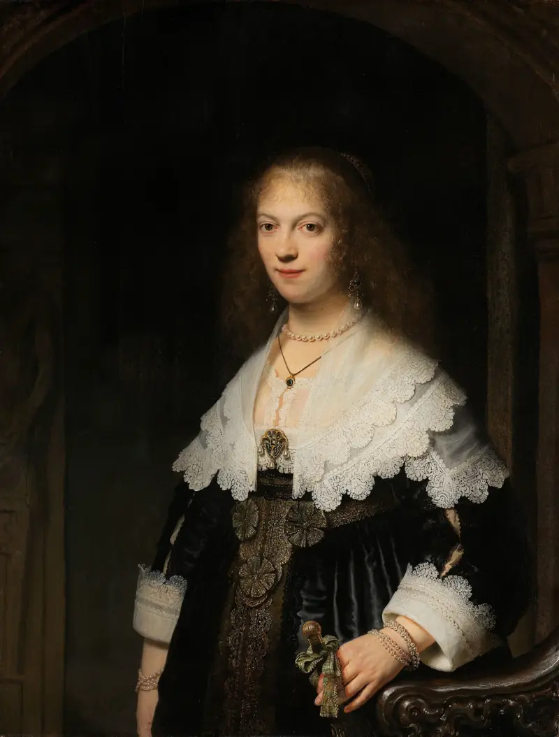 Portrait of a Woman, Possibly Maria Trip av Rembrandt van Rijn